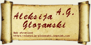 Aleksija Gložanski vizit kartica